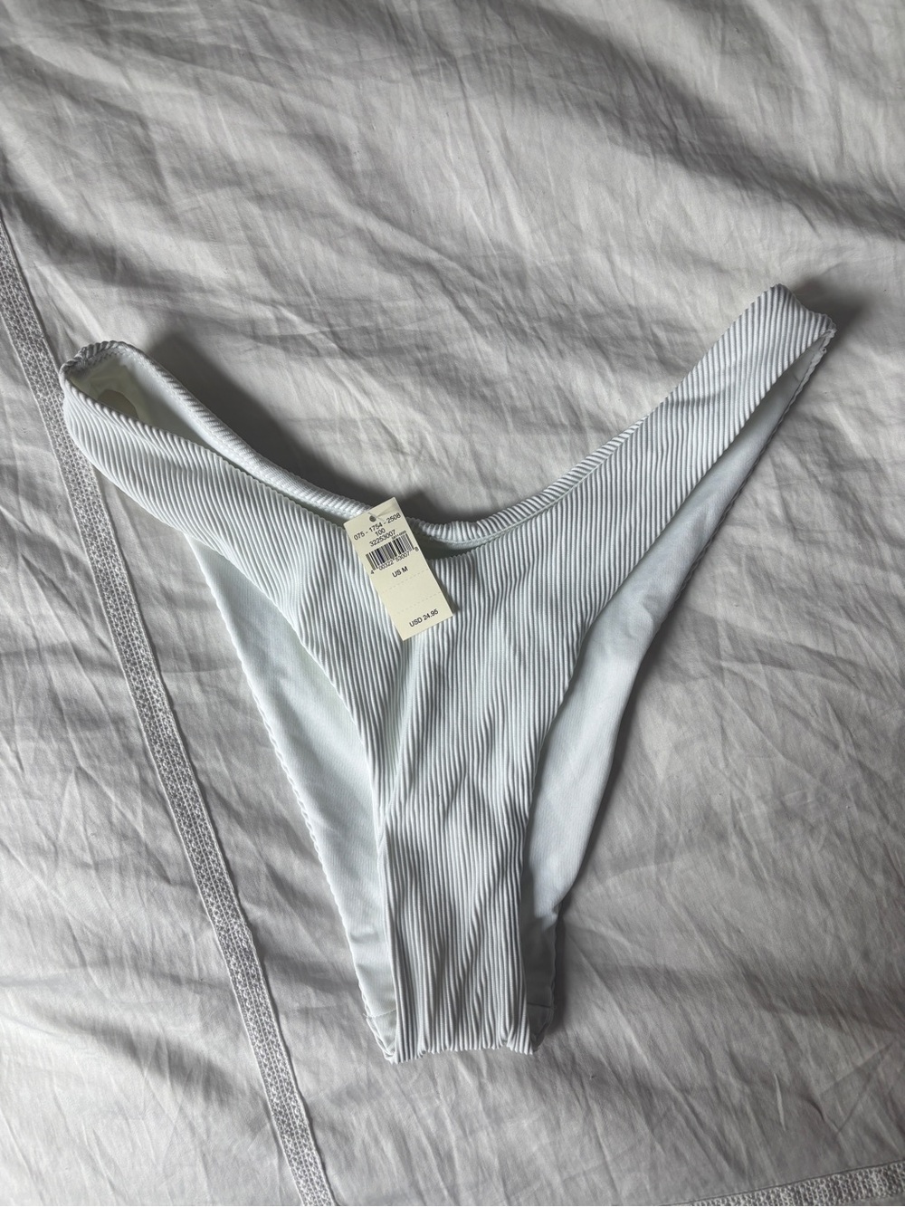 Aerie white ribbed bikini bottom
